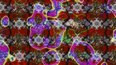 Vadinin çiçekleri gri ve kırmızı renklerde. Çiçeksel çizim kalıbının çizimi.