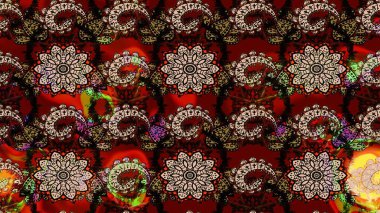 Raster Hip kumaş deseni. Eskiz Vintage Çiçek Deseni.