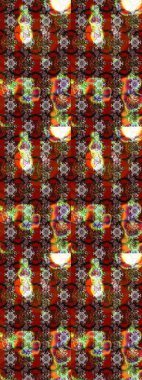 Raster hisseleri. Kahverengi ve kırmızıda çiçekler. Eskiz arkaplan modeli. Suluboya, elle çizilmiş.