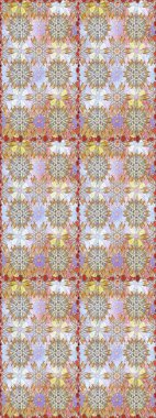 Raster illüstrasyonu. Kusursuz çiçek deseni. Tarafsız ve bej renklerde Asyalı tekstil.