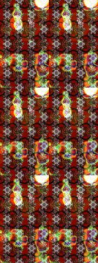 Raster hisseleri. Kahverengi ve kırmızıda çiçekler. Eskiz arkaplan modeli. Suluboya, elle çizilmiş.