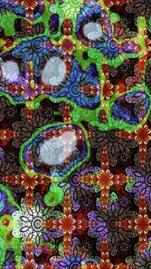 Nazik, sevimli çiçek arkaplanı. Çiçekli karalama şeklinde Raster çiçek deseni. Kahverengi ve yeşil renkte çiçekler.