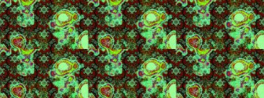 Tomurcukları papatya çiçekleri olan sevimli bir çiçek deseni. Eskiz geçmişi. Raster illüstrasyonu. Kumaş, tekstil, duvar kağıdı baskısı için. Eski usul. Miles Fleur, dandik süs.