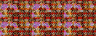 Çiçeksel fantezi tasarımı ve parlak bir arka plan çizimi. Renkli Bahar Teması eskiz kalıbı. Düz Çiçek Elementleri Tasarımı.