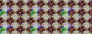 Raster - stok. Kahverengi çiçekli eskiz deseni, suluboya çiçek deseni, sevimli çiçek, duvar kağıdı, kart veya kumaş için fayanslı.