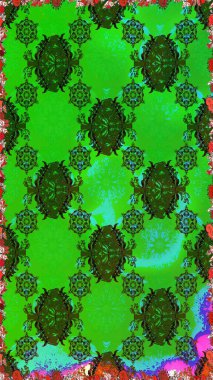 Raster Cute fabric pattern. Flat Flower Elements Design. Seamless vintage. Colour Spring Theme seamless pattern Background.