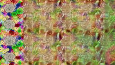 Renkli unsurlarla hareketli arka plan görüntüleri. Çiçekler. Eski model. Bayrak tarzı. Video kaydı. Şablon. Döngü. Kusursuz.. 