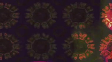 Renkli unsurlarla hareketli arka plan görüntüleri. Çiçekler. Eski model. Bayrak tarzı. Video kaydı. Şablon. Döngü. Kusursuz.. 