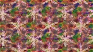 Renkli unsurlarla hareketli arka plan görüntüleri. Çiçekler. Eski model. Bayrak tarzı. Video kaydı. Şablon. Döngü. Kusursuz.. 