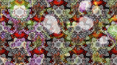 Raster illüstrasyonu. Küçük çaplı çiçeklerdeki basit şirin desenler. Tekstil veya kitap kapakları, imalat, duvar kağıtları, baskı, hediye paketi ve yapıştırma kitabı için çiçek eskiz geçmişi.