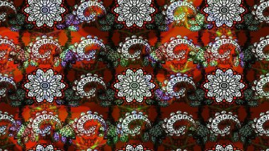 Tekrar eden çiçek arkaplanı, zarif kahverengi ve siyah çiçek duvar kağıdı. Kahverengi ve siyah renkler üzerine çiçek desenli eskiz, el yapımı papatyalar, papatyalar..