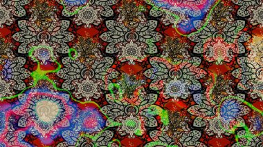 Güzel kumaş deseni. Renkli Yaz Temalı eskiz kalıbı. Güzel eskiz şekli. Raster çiçekli arka plan. Yazdır. Düz Çiçek Elementleri Tasarımı.