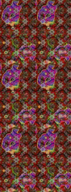 Tekstil, kumaş, kapaklar, duvar kağıtları, baskı, naylon, koleksiyon defteri, örgü, dekupaj için güzel bir eskiz. Küçük kahverengi ve kırmızı çiçeklerle oldukça kaliteli besin torbası deseni.