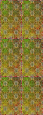 Kahverengi ve yeşil renklerde etnik çiçeklerle kusursuz bir desen. Raster Çiçek İllüstrasyonu güzel tekstil..