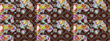 Çiçekli karalama şeklinde Raster çiçek deseni. Nazik, narin çiçek arkaplanı. Gri ve kahverengi renkte çiçekler.