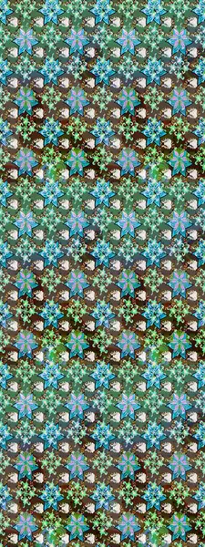 Raster illüstrasyonundaki çiçek desenli çizim. Düz Çiçek Elementleri Tasarımı. Renkli Yaz Temalı eskiz kalıbı. Yeşil renkte çiçekler.