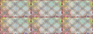 Düz Çiçek Elementleri Tasarımı. Gri ve nötr renkte çiçekler. Raster illüstrasyonunda kusursuz çiçek deseni. Renkli Bahar Teması Kusursuz Arkaplan.