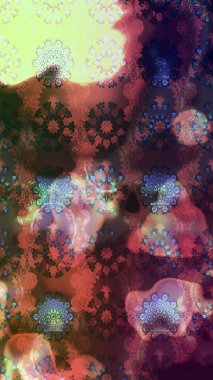 Raster Illustrasyon 'daki Çiçek Deseni' nin son moda çizimi. Renkli Yaz Temalı eskiz kalıbı. Güzel kumaş deseni. Düz Çiçek Elementleri Tasarımı.