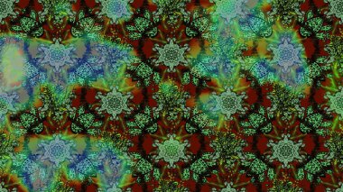 Renkli Bahar Teması eskiz kalıbı. Düz Çiçek Elementleri Tasarım Raster illüstrasyonu. Çiçek desenli eskiz. Yeşil ve gri renkte çiçekler.