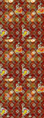 Kahverengi ve kırmızı renkte çiçekler. Raster illüstrasyonu. Tropikal çizim çiçek deseni.