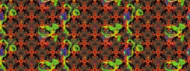 Raster illüstrasyonu. Kahverengi ve siyah renkli çiçekler. El çizimi çiçekli soyut çizim deseni.