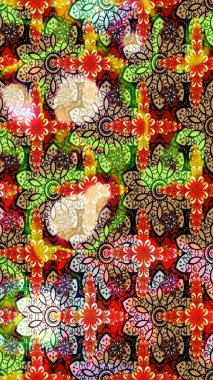 Raster çiçekleri klasik tarzda çizilmiş. Raster illüstrasyonu. Çiçekli yumuşak bir eskiz şekli. Kibarca, bahar çiçekleri kırmızı ve bej renklerinde.