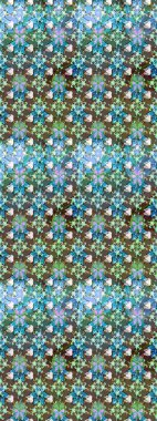 Soyut çiçek çizim kalıbı arka planı. Raster illüstrasyonu. Raster deseni. Mavi renklerde. Küçük çiçekte sevimli çiçek deseni var..