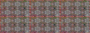 Raster illüstrasyonu. Renkli Bahar Temalı Kusursuz Arkaplan. Gri ve kahverengi renkte zarif çiçekli suluboya. Düz Çiçek Elementleri Tasarımı.