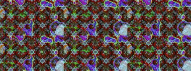 Çiçekli karalama şeklinde Raster çiçek deseni. Yumuşak, bahar çiçekli arka plan. Kahverengi ve kırmızı renkte çiçekler.