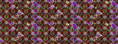 Çiçekli bahar çiçekleri. Küçük çiçekte güzel bir desen. Küçük renkli çiçekler. Moda baskıları için zarif bir şablon. Motley illüstrasyonu.