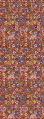 Kusursuz Renksiz Bahar Temalı Kusursuz Arkaplan. Sevimli çiçek raster deseni. Düz Çiçek Elementleri Tasarımı. Kahverengi ve kırmızı renkte çiçekler.