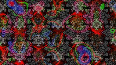 Küçük çiçekteki sevimli çiçek deseni. Nazik, yaz çiçekleri siyah ve gri renklerde. Raster deseni. Raster illüstrasyonu.