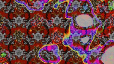 Gri ve kırmızı renkte çiçekler. Çiçekli karalama şeklinde Raster çiçek deseni. Yumuşak, bahar çiçekli arka plan.