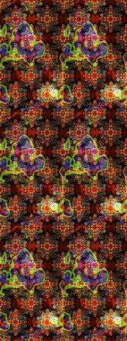 Çiçekli çiçek deseni, suluboya. Süslü kumaş deseni. Raster deseni.