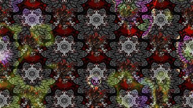 Anti-stres için soyut örnek sayfası. Gri ve siyah renklerde. Raster illüstrasyonu.