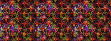 Kahverengi ve siyah renkte etnik çiçeklerle süslenmiş zarif bir eskiz şekli. Raster Çiçek İllüstrasyonu güzel tekstil..