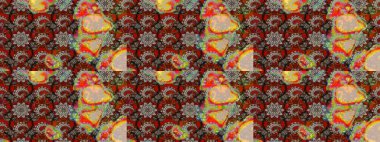 Küçük çiçekteki sevimli çiçek deseni. Raster illüstrasyonu. Çizim.