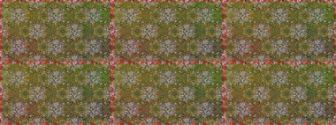 Kahverengi ve yeşil renkli, parlak çiçekli, soyut, pürüzsüz desen. Küçük çiçekte hoş bir çiçek deseni var. Çiçek elementli zarif raster dokusu..