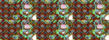 Soyut etnik raster çizim kalıbı. Kabile sanatı boho baskısı, klasik çiçek arkaplanı. Arkaplan dokusu, duvar kağıdı, kahverengi ve yeşil renkli çiçek teması.