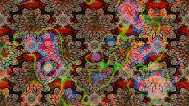 Raster illüstrasyonu. Kahverengi renkte yaz çiçekleri. Raster çiçek desenli ve çiçekli..