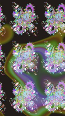 Küçük çiçekli şirin bir desen. Çiçek ve yapraklı çiçek deseni. Raster illüstrasyonu.