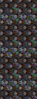 Düz Çiçek Elementleri Tasarımı. Raster güzel kumaş deseni çiziyor. Renkli Bahar Teması eskiz kalıbı. Çiçek deseni.