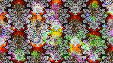 Çiçek. Raster illüstrasyonu. Gri ve nötr renklerde. Taslak dekoratif arka plan, çiçek mandala.