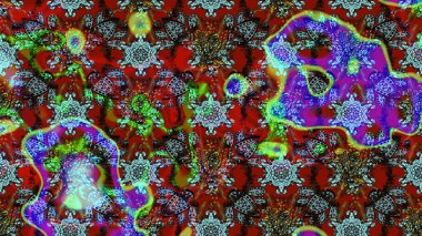 Tekrar eden çiçek arkaplanı, zarif kırmızı ve kahverengi çiçek duvar kağıdı. Kırmızı ve kahverengi renkler üzerine çiçek desenli çizimler, el yapımı papatyalar, papatyalar..