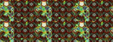 Parmak izi, kumaş, duvar kâğıdı, tekstil için raster dokusu. Nakış desenli çiçek deseni. Renkli grunge, yeşil ve kahverengi çiçeklerle soyut arkaplanı zenginleştirir.