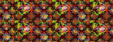 Raster illüstrasyonu. El çizimi çiçekli soyut çizim kalıbı. Siyah ve kahverengi renkte çiçekler.