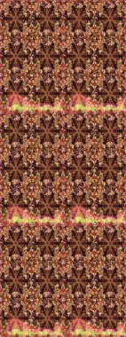 Kahverengi renklerde altın desenler ve altın elementler. Barok tarzında kusursuz bir doğulu süsü. Geleneksel klasik altın desen. Raster doğulu süsü.