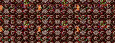 Çiçekli karalama şeklinde Raster çiçek deseni. Nazikçe, güzel çiçek arkaplanı. Siyah ve kahverengi renkte çiçekler.