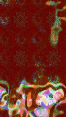 Kırmızı ve kahverengi renkte manzaralı çiçek deseni. Çiçek kompozisyonu, el boyası, hassas şablon. Üst manzara, yumuşak stil. Sevgililer günü ve tebrik kartı konsepti için şık bir davet.