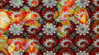 Çiçekli karalama şeklinde Raster çiçek deseni. Nazik, narin çiçek arkaplanı. Kahverengi ve nötr renkte çiçekler.